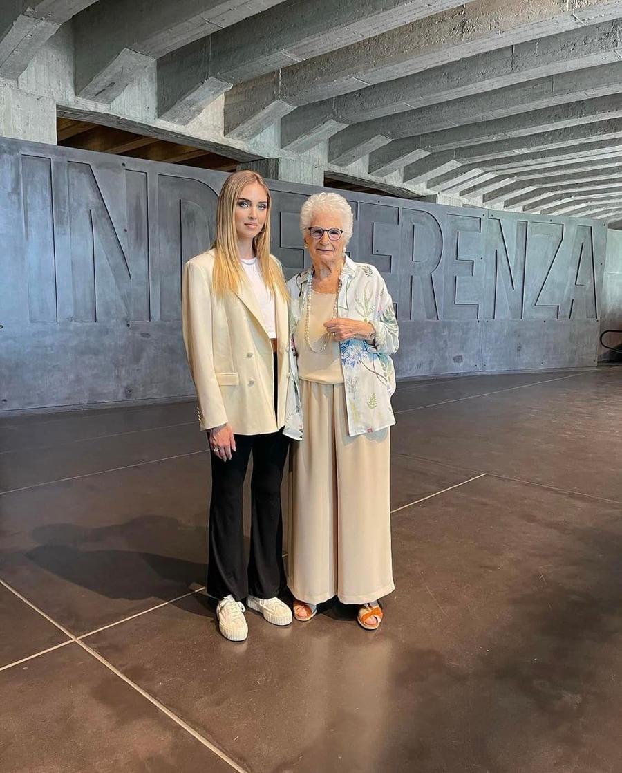 Chiara Ferragni e Liliana Segre in visita al Memoriale della Shoah