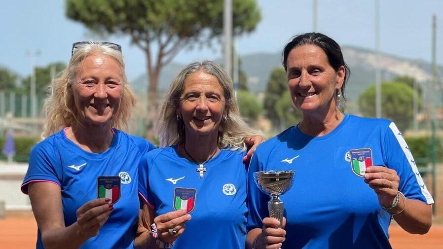 Da sinistra Tortorella, Collodel e Ciardi,la formazione del Tc Prato che ha vinto il titolo nazionale