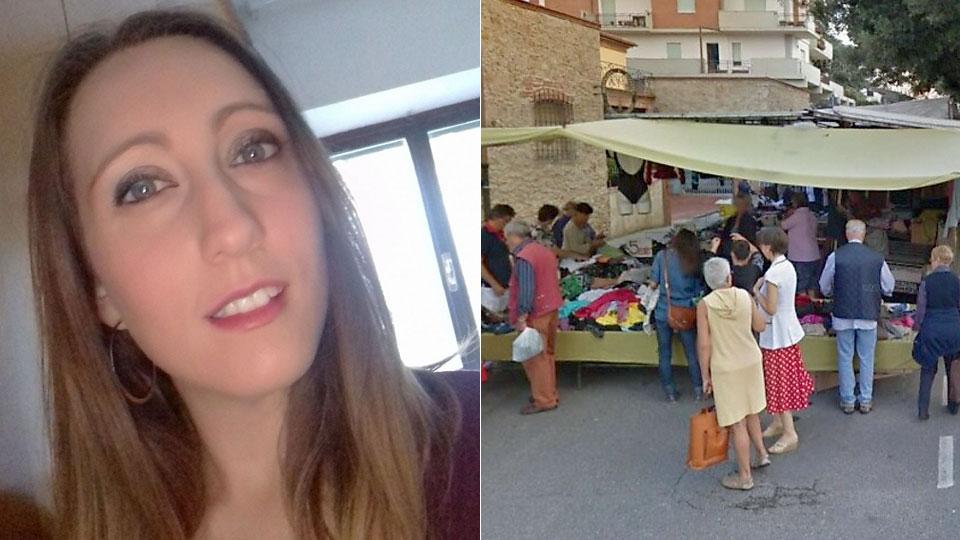 Daniela Pierozzi e il mercato di Pomarance dove l’uomo ha avvertito il malore