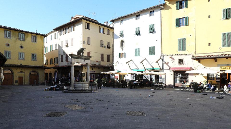Una veduta di piazza della Sala dove è avvenuta una delle aggressioni alla vittima