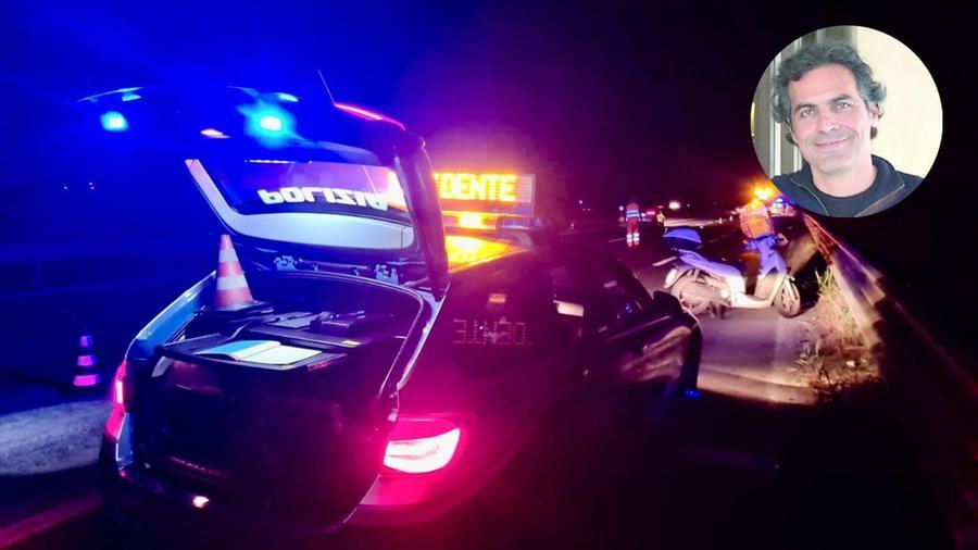 
	L'incidente in Fi-Pi-Li e, in alto a destra, la vittima

