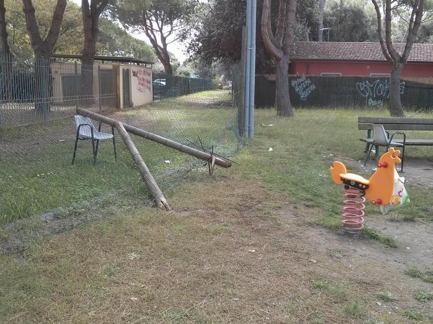 Vandalismi e sporcizia al parco 