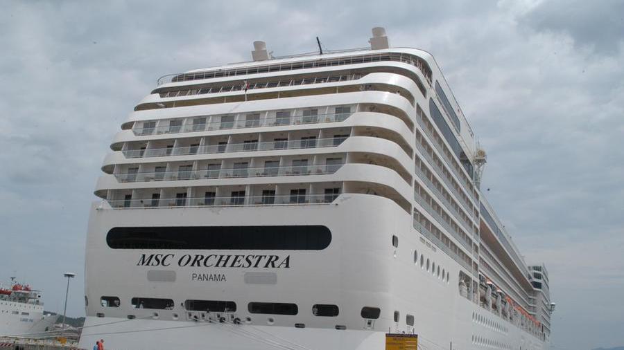 La nave Orchestra, ammiraglia della Msc Crociere, ha fatto scalo in porto