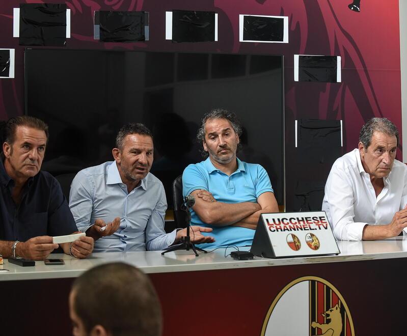 C’eravamo tanto amati: i quattro soci adesso divisi al loro interno dopo l’interessamento degli italo-australiani da sinistra Alessandro Vichi, Bruno Russo, Daniele Deoma e Mario Santoro (foto Sernacchioli)