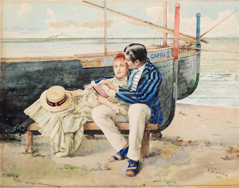 Vittorio Corcos, Lune de miel, 1885