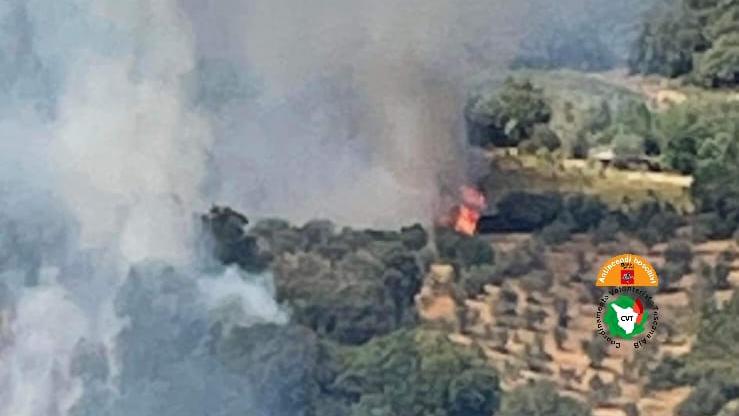 L'incendio a Roccastrada 