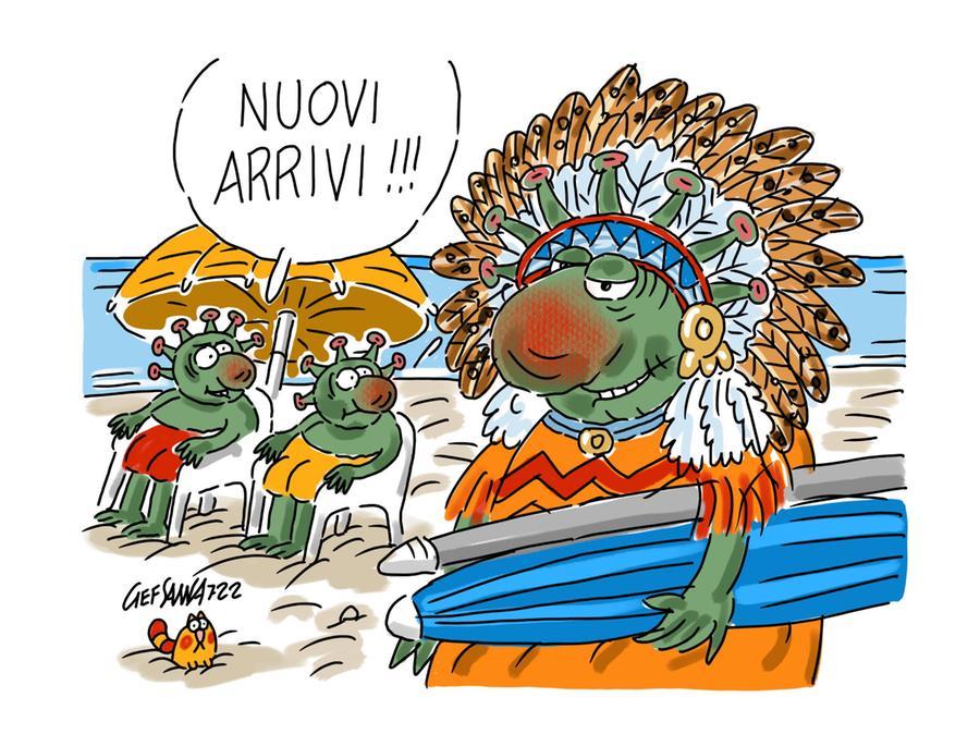 La vignetta di Gef: verso la quarta dose per gli over 60, riaprono gli hub