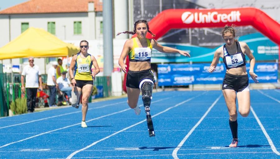 Ambra  in azione a Padova nella gara dei 200 metri
