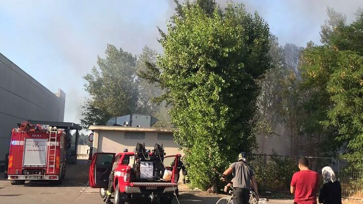 Incendio a Spilamberto: in fiamme un’area verde Fuoco vicino alla Coop