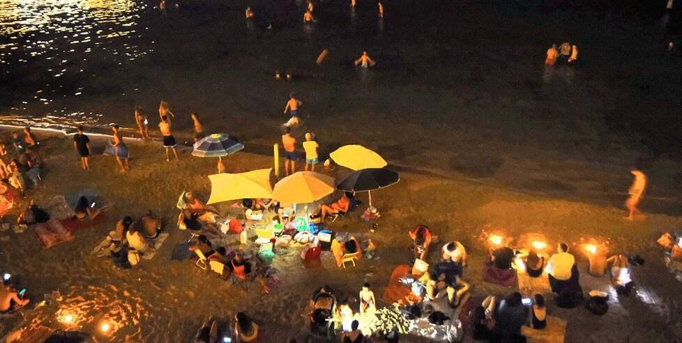Una porzione di spiaggia di Lino Pizzo a Gallipoli il litorale dove si trova il Ten Club