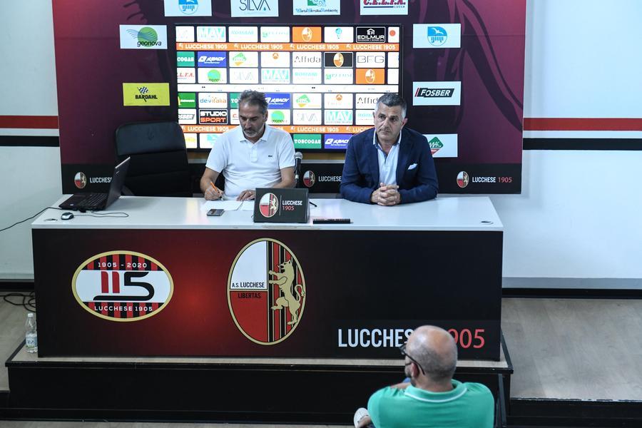 Daniele Deoma e Ivan Maraia durante la presentazione del nuovo tecnico