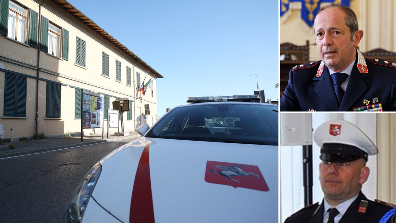 La sede del comando della polizia municipale a Montecatini (foto Nucci), nella prima foto a destra il comandante Domenico Gatto e sotto l’agente Manrico Cecchini