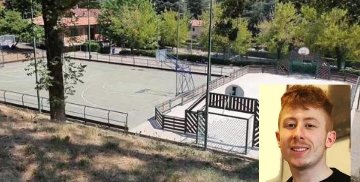 
	Il luogo del delitto, e nel riquadro Fabio Cappai, la vittima

