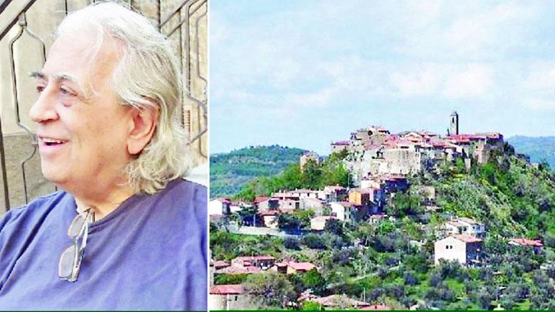 Il professor Marruffi e una veduta di Montegiovi paese di cui era originario