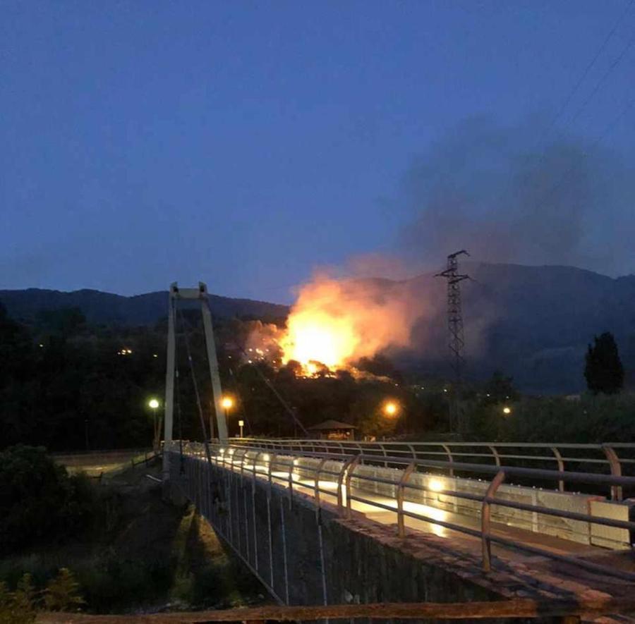 Vasto incendio alla Briglia, il fuoco distrugge un’oliveta