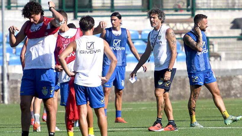 Un momento degli allenamenti degli azzurri