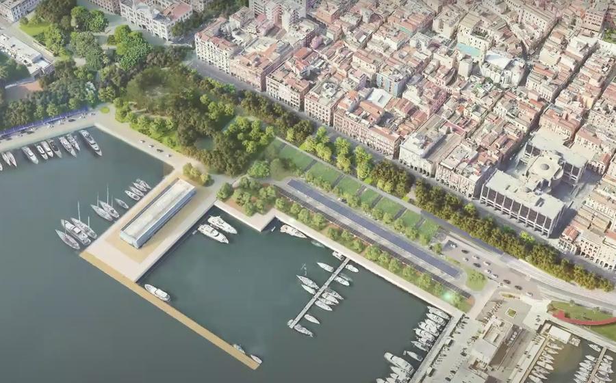 
	Il rendering del nuovo volto di via Roma a Cagliari

