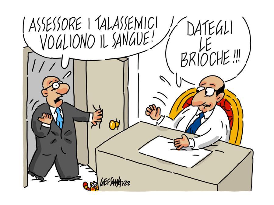 La vignetta di Gef: talassemici abbandonati dalla Regione