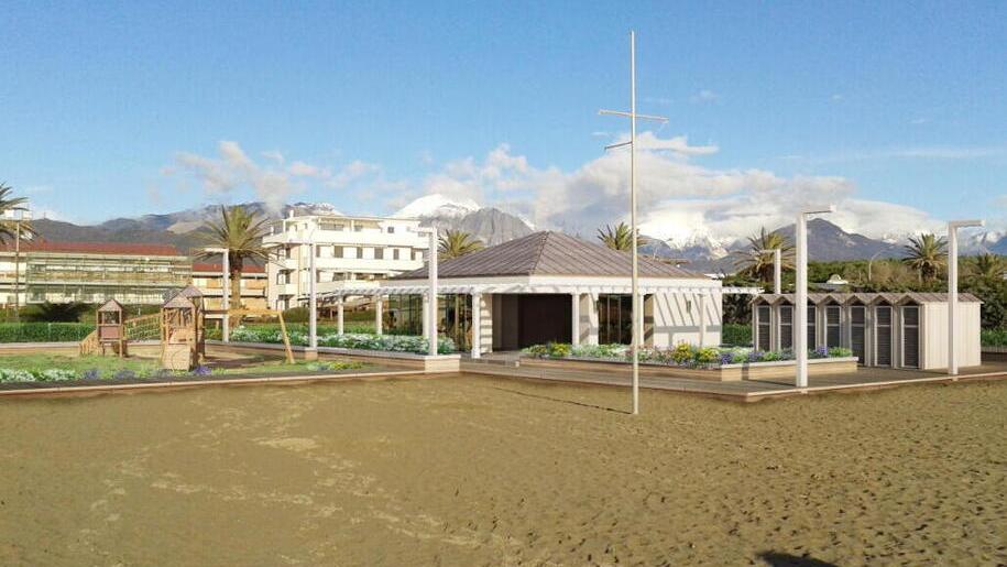 Come saranno la struttura, il parco giochi e i servizi visti dal mare
