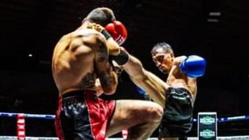 Uno dei combattimenti che si sono tenuti durante la manifestazione organizzata dalla Grifa Gym