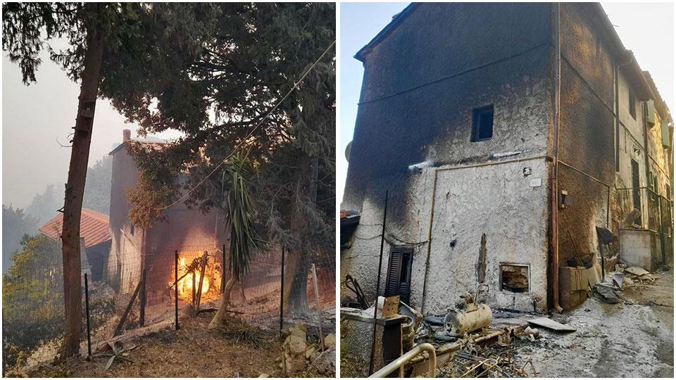 Le foto di una casa in fiamme (da www.seiversilia.it)