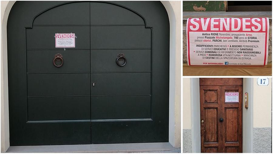 «Svendesi antico rione fiorentino»: a San Niccolò la protesta dei cartelli 