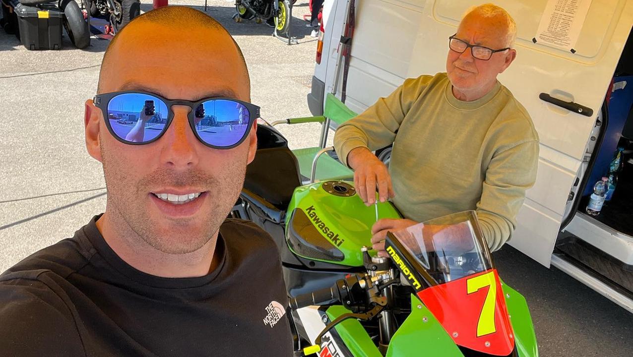 Il campione Giacomo Mariotti con il padre Andrea