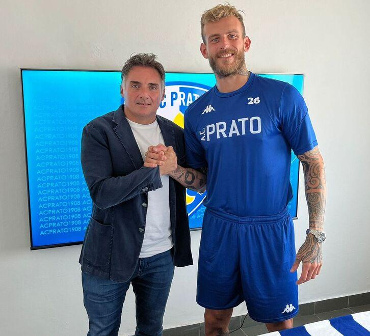 Il presidente del Prato Stefano Commini insieme a Francesco Colombini