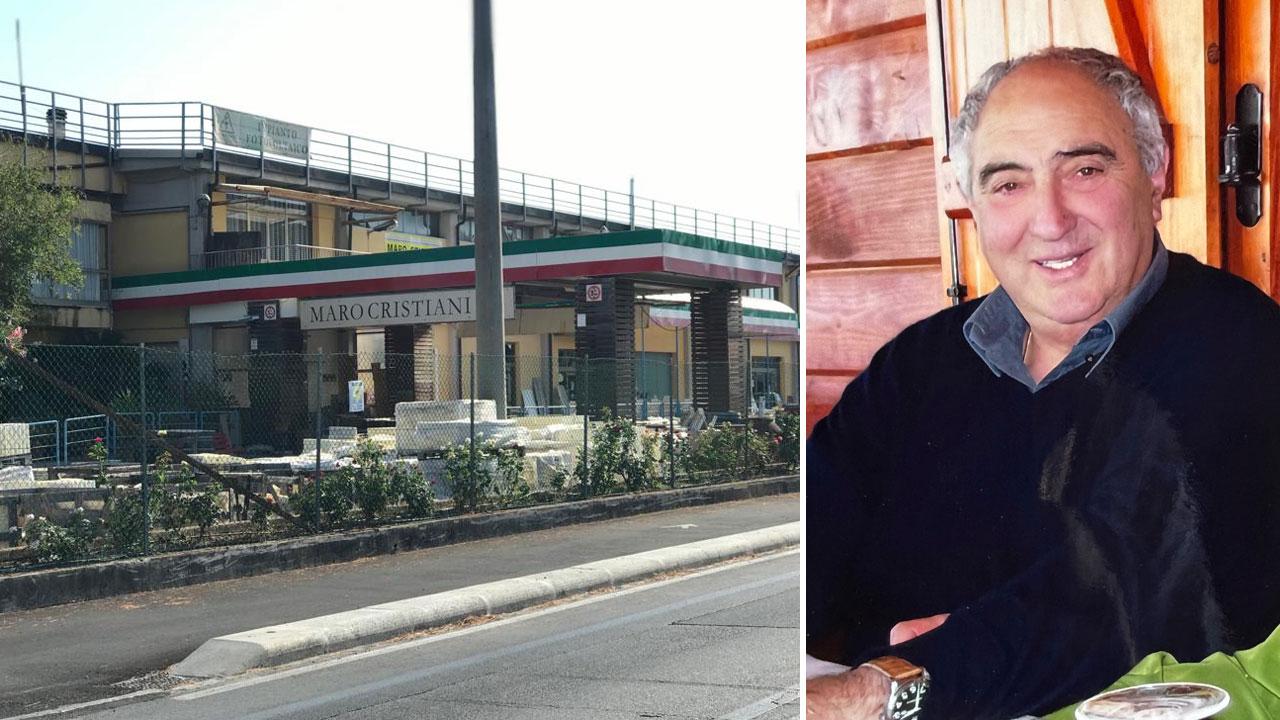 In alto la ditta a Ghezzano e a destra il fondatore Maro Cristiani