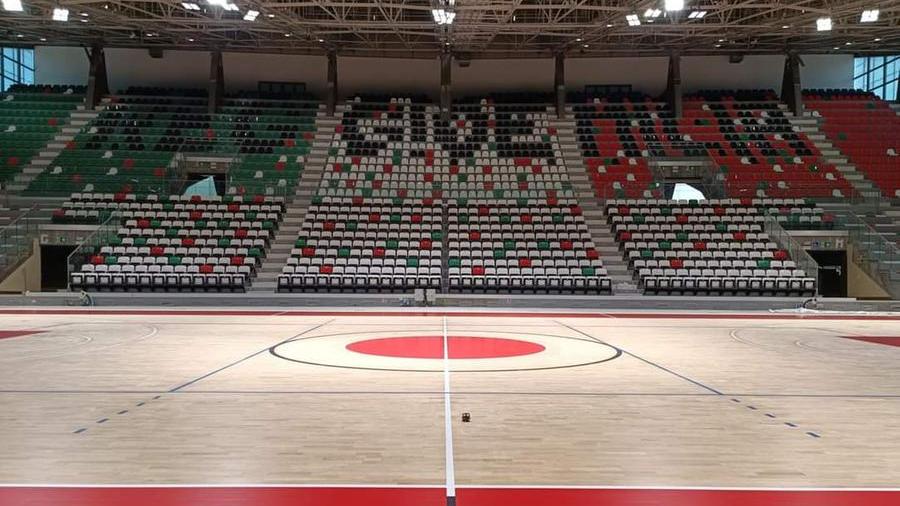 Il nuovo parquet del Pala Bigi di Reggio Emilia