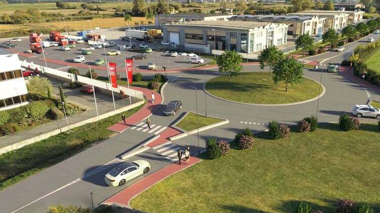 Il rendering di come diventerà la zona industriale di Lavoria dopo l’opera in corso del Comune di Crespina Lorenzana