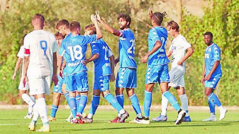
	L&rsquo;esultanza di Sebastiano Luperto dopo il gol che ha sbloccato l&rsquo;amichevole di marted&igrave; (Autovino)

