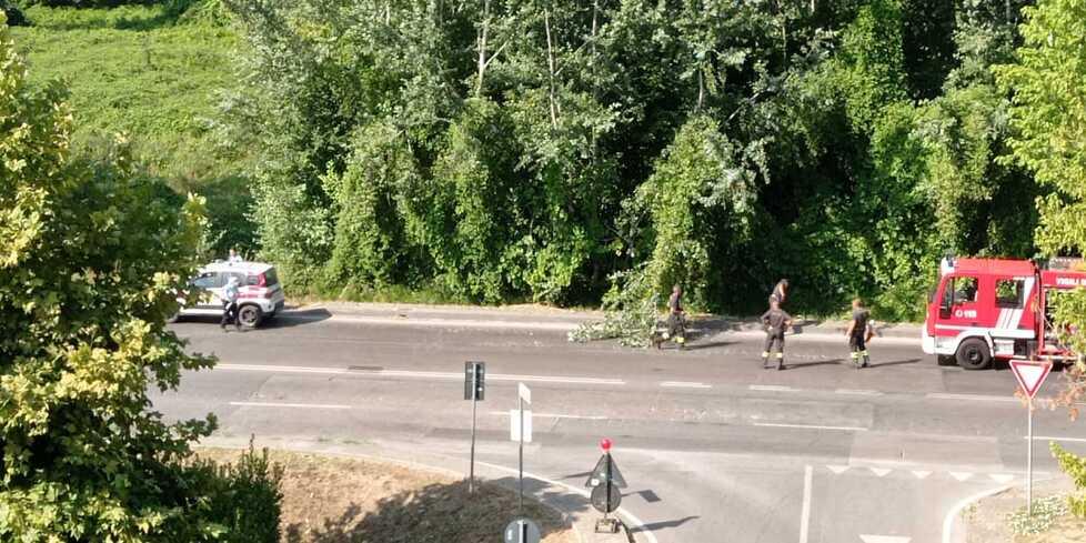 L’intervento dei Vigili del fuoco lungo viale Einaudi