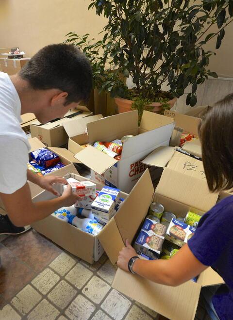 Generi alimentari raccolti in una precedente raccolta