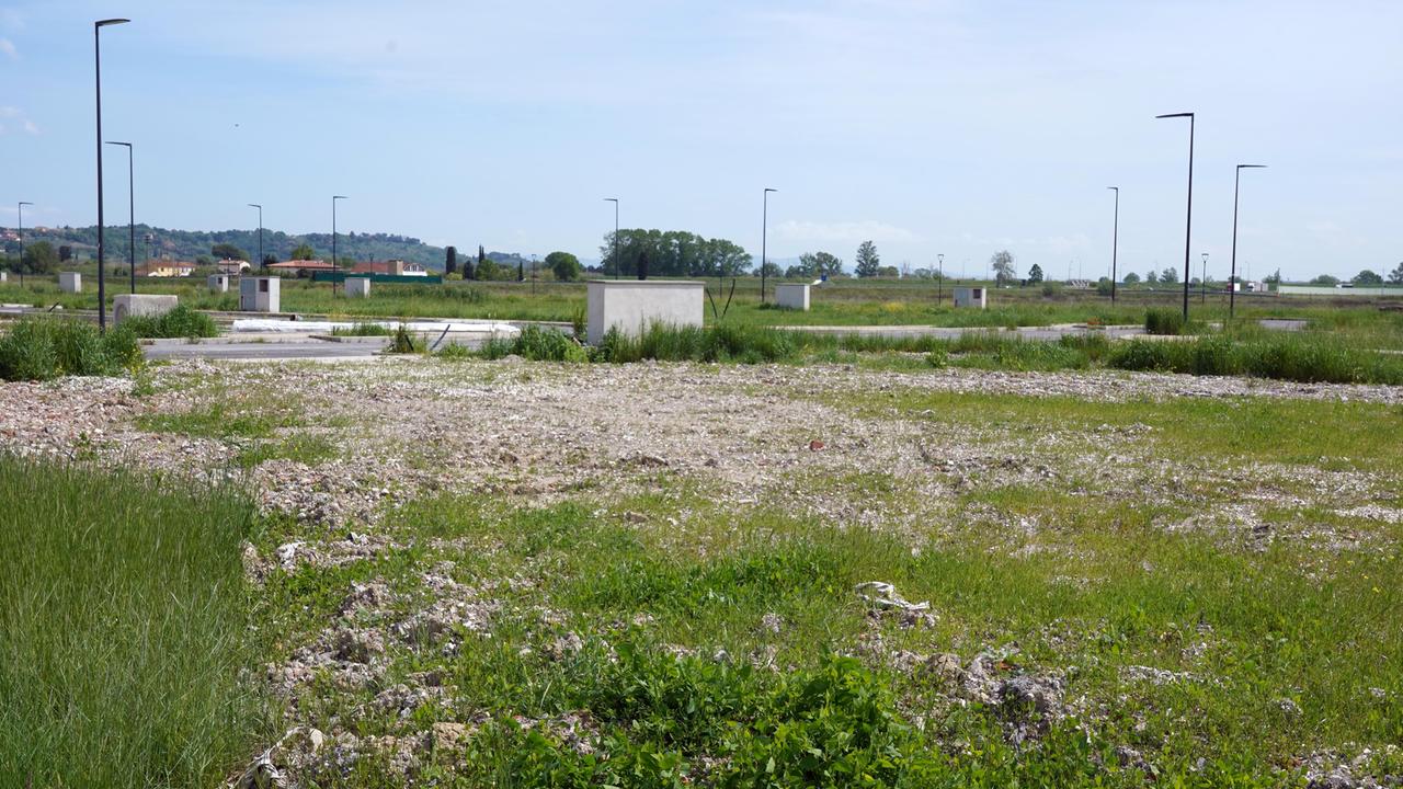 Una zona del cantiere del Green Park a Pontedera