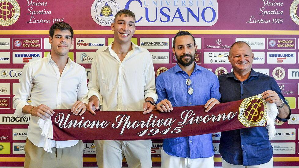 Mattia Lucarelli, Gabriele Fogli e Samon Reider Rodrgiuez, insieme al ds Marco Braccini