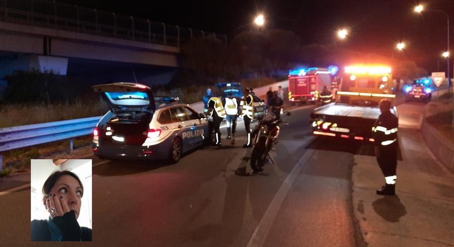 
	L'incidente di stanotte e nel riquadro la vittima, la 50enne Giovanna Scanu

