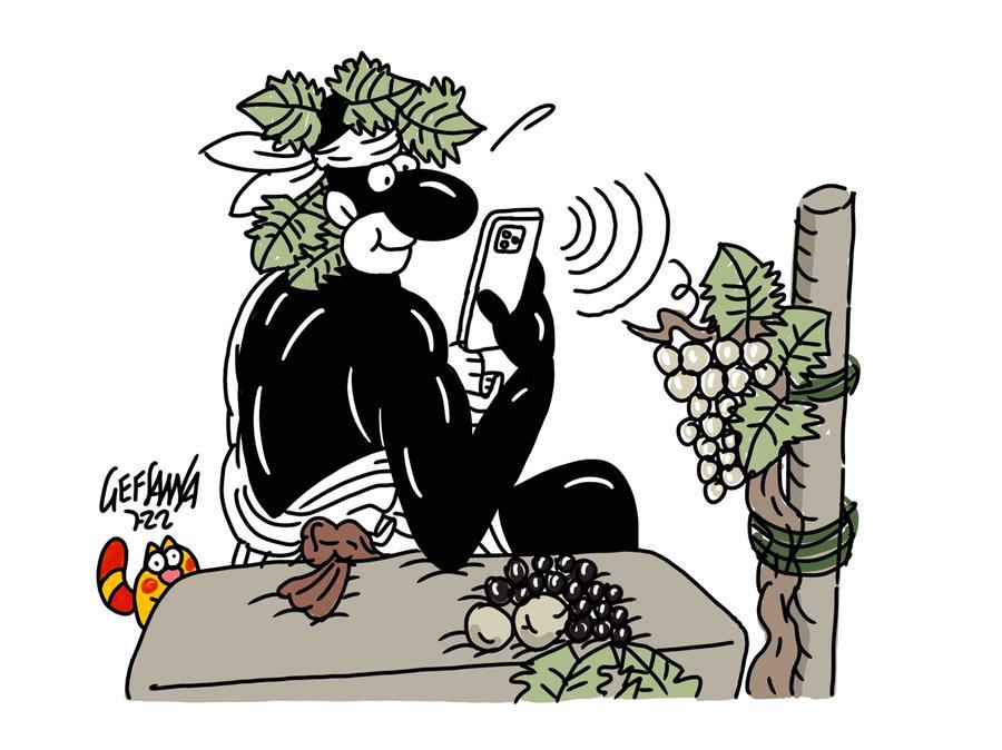 La vignetta di Gef: irrigare la vigna con un’app