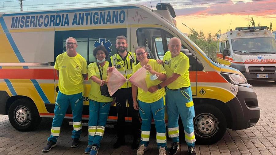 In travaglio sull’ambulanza della Misericordia, la piccola Agata sta bene