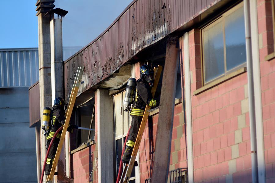 
	Vigili del fuoco al lavoro nella torrefazione a Follonica

