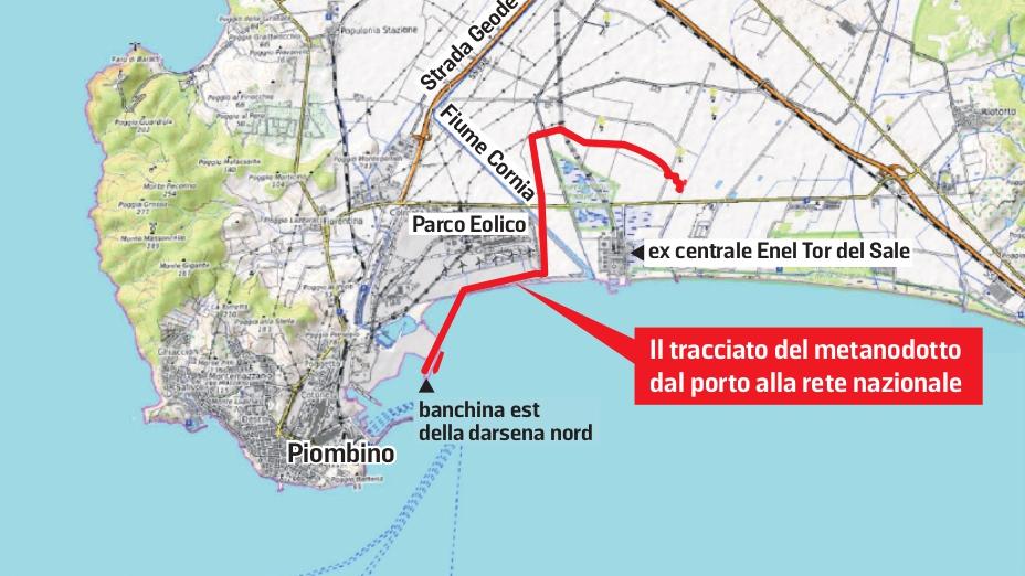 Rigassificatore: il progetto con una torre alta 21 metri alla partenza del metanodotto