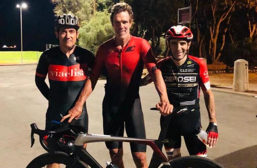 Da sinistra Nicola Serafini, Mario Cipollini e Alessandro Micheli prima della gara