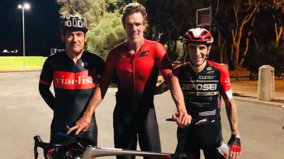 Da sinistra Nicola Serafini, Mario Cipollini e Alessandro Micheli prima della gara