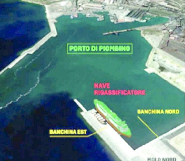 
	Ecco dove verr&agrave; posizionato il rigassificatore nel porto di Piombino&nbsp;

