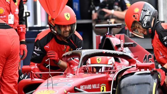 Il pit stop della Ferrari al Gp d'Ungheria