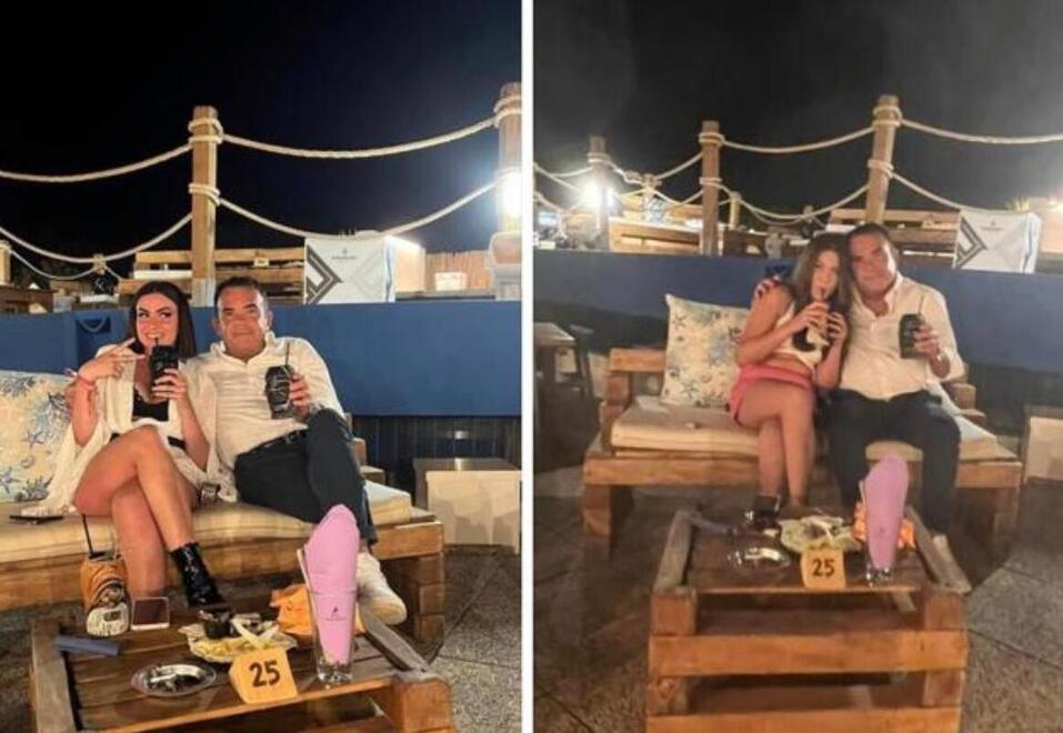Vittorio Pisanu a Costa Rei con le sue adorate figlie Giulia a sinistra e Alessia a destra