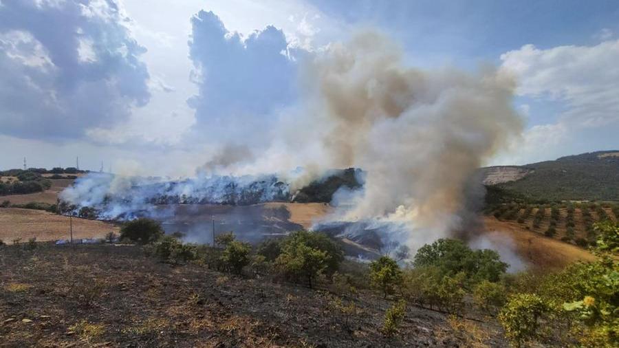 Incendio a Roselle, evacuate alcune case