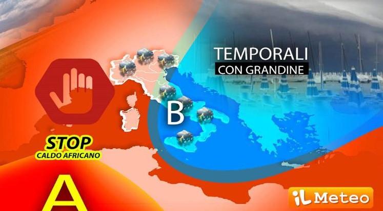 Meteo: stop al caldo africano, temporali fino a Ferragosto In arrivo calo temperature in tutte le Regioni