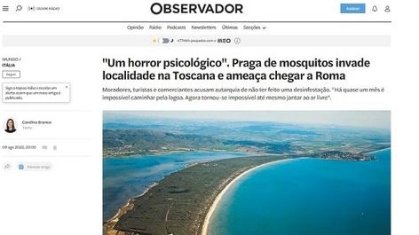 L’articolo sul portoghese “Observador”. Sotto quello apparso su “The Guardian”