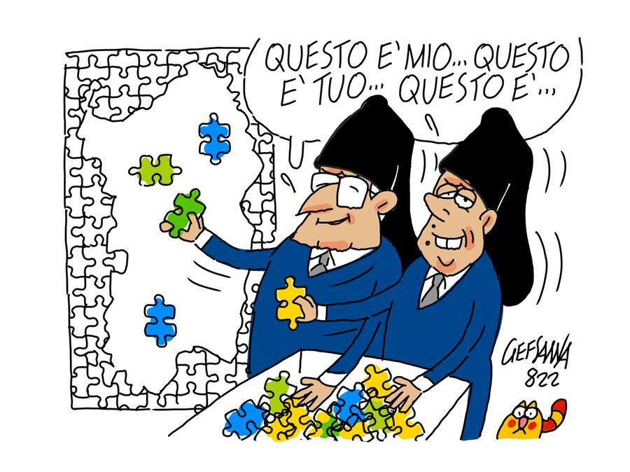 La vignetta di Gef: accordo Calenda-Renzi, via alle candidature anche nell’isola